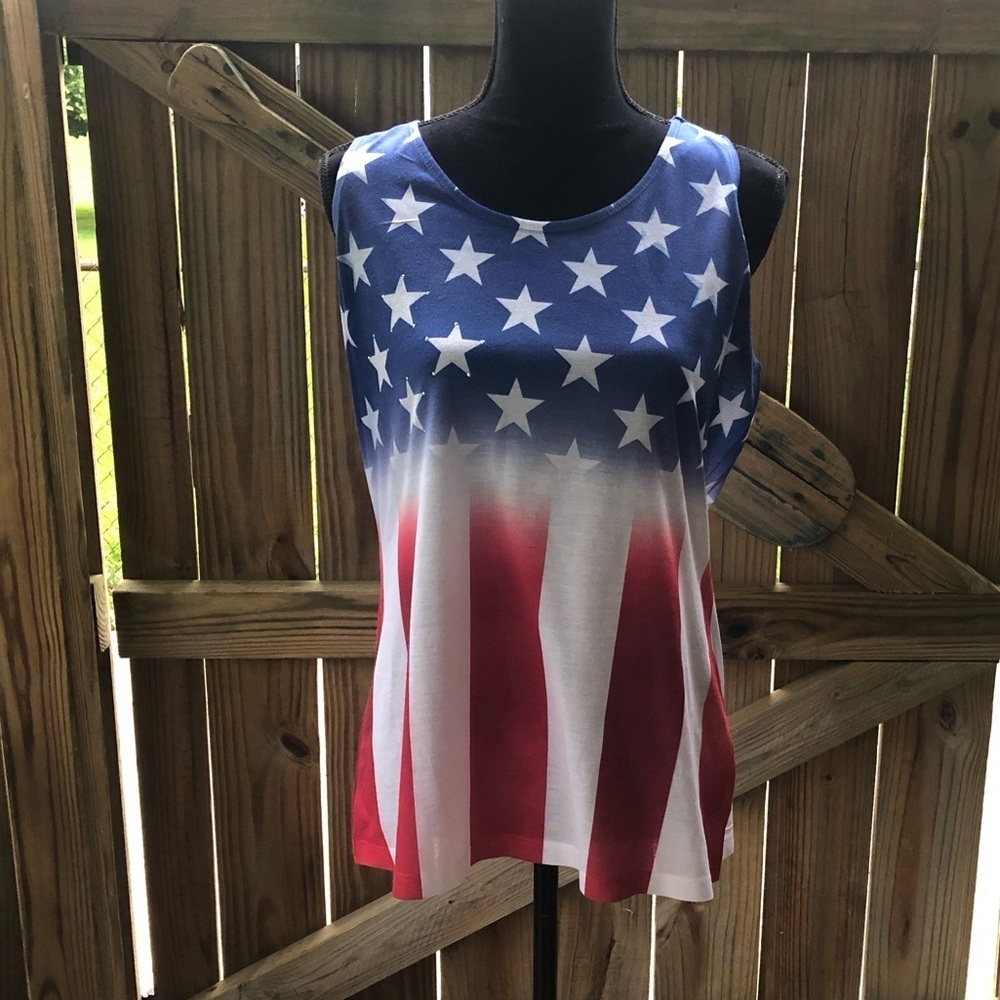 American Flag Racerback Tank Top - Picture 1 of 2